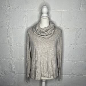 Free People Beach Cowl Neck Tunic Oversize Sweater Women Beige Size Medium Large